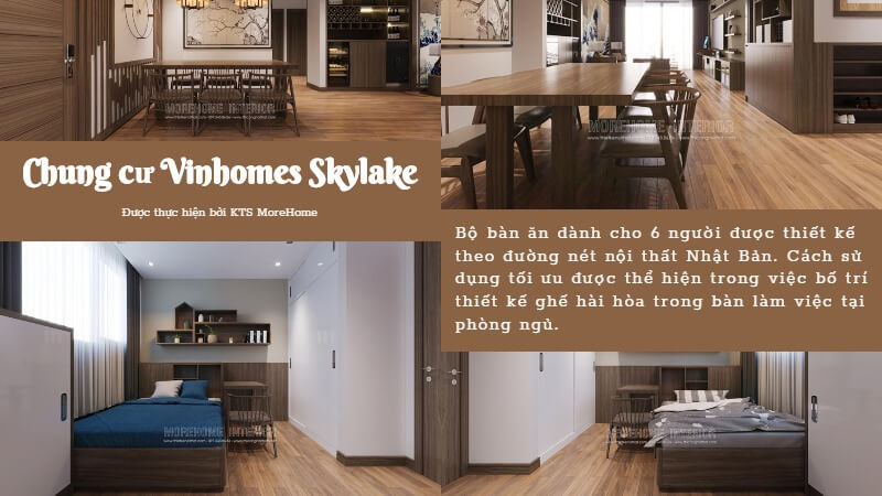 Ghế ăn kiểu nhật trong không gian nhà chung cư Vinhomes skylake